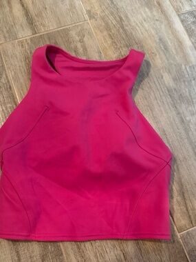 Lululemon Bright Hot Pink High Neck Sleeveless Cropped Tank